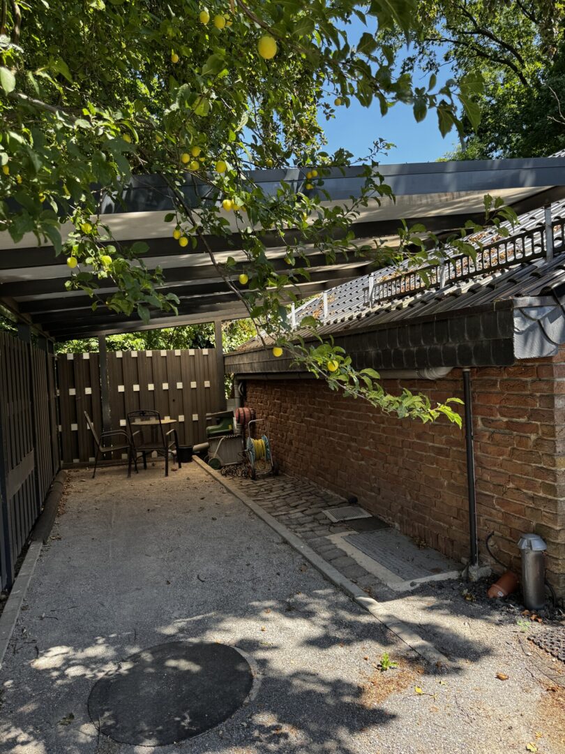 Carport mit Boccia Bahn